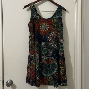 Banana Republic Kaleidoscope Medallion Print Silk Dress - Size L